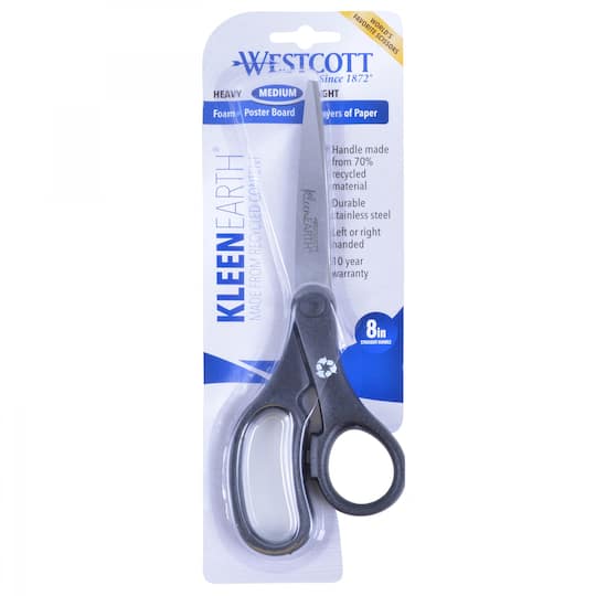 Westcott&#xAE; KleenEarth Basic 8&#x22; Straight Scissors, 6 Pack